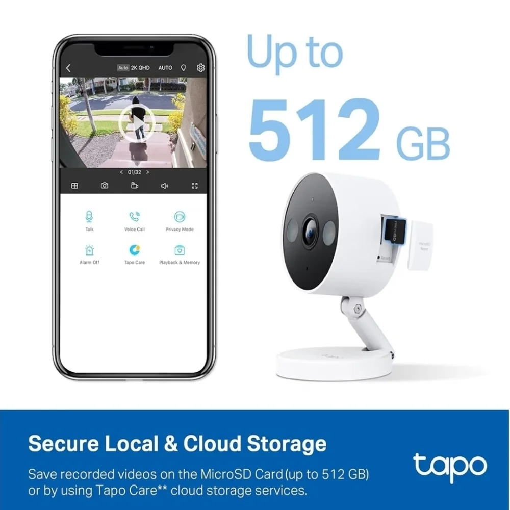 TP-Link Tapo 2K QHD Security Camera Night Vision Indoor Outdoor WiFi